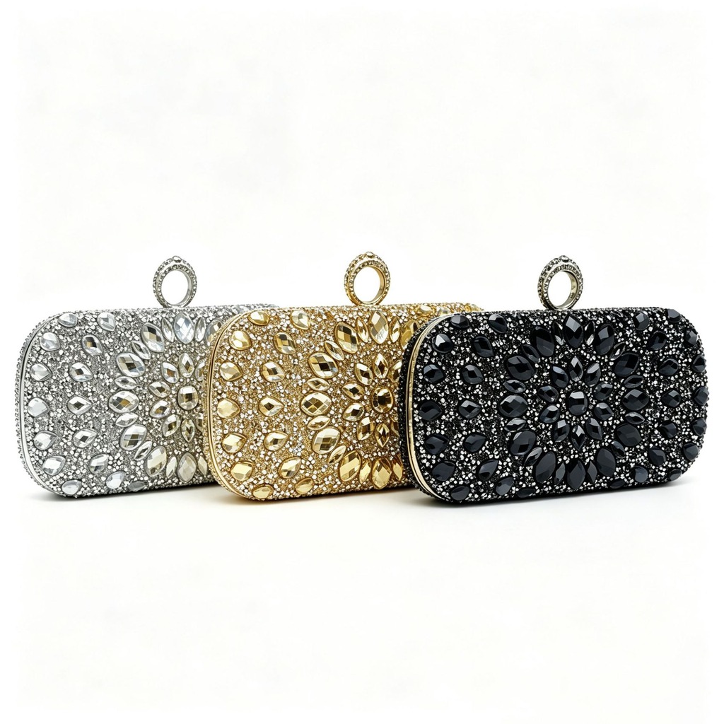 Women Bags On Sale - Tas Malam Berlian Penuh, Tas Clutch